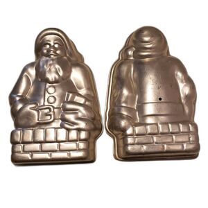 Vintage 3D Cake Mold Stand Up Santa Claus Christmas Baking Pan Holiday Christmas